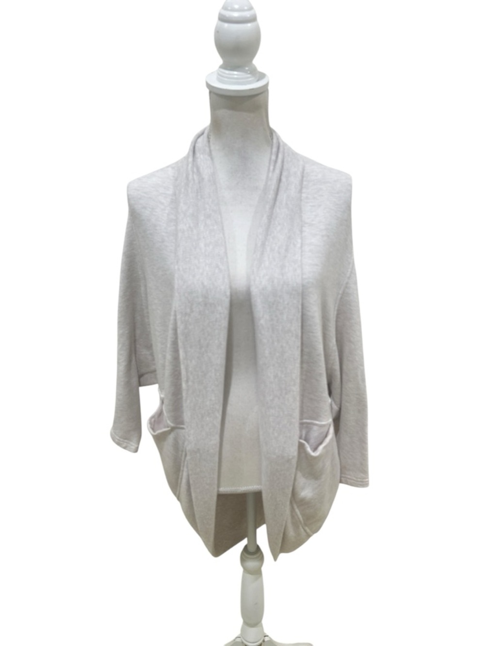 Athleta off white modal cotton blend Open-Front Draped Cardigan oversized xs